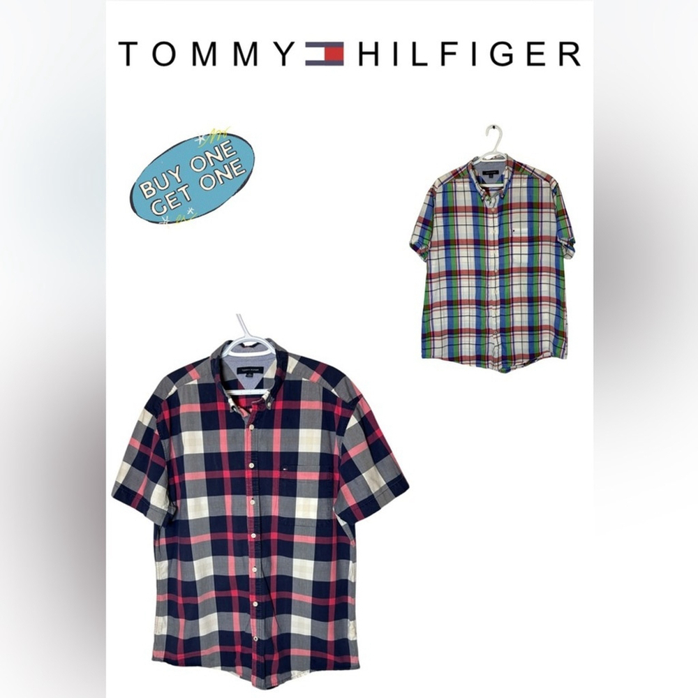 Vintage - Tommy Hilfiger - Buddle - 2 x button down, short sleeve Size XXL